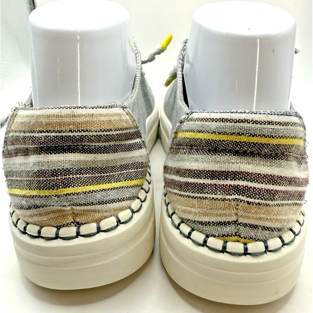 Hey Dude Wendy  Shoes Grey Lines 7 Casual Loafer Slip On Beach Lightweight Vaca - Picture 8 of 10